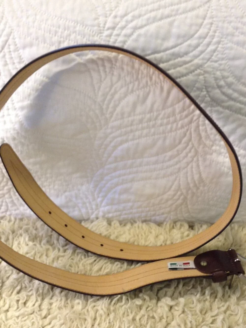 NWOT Real Leather Italian Brown Dress Belt Professional Ivy League 42